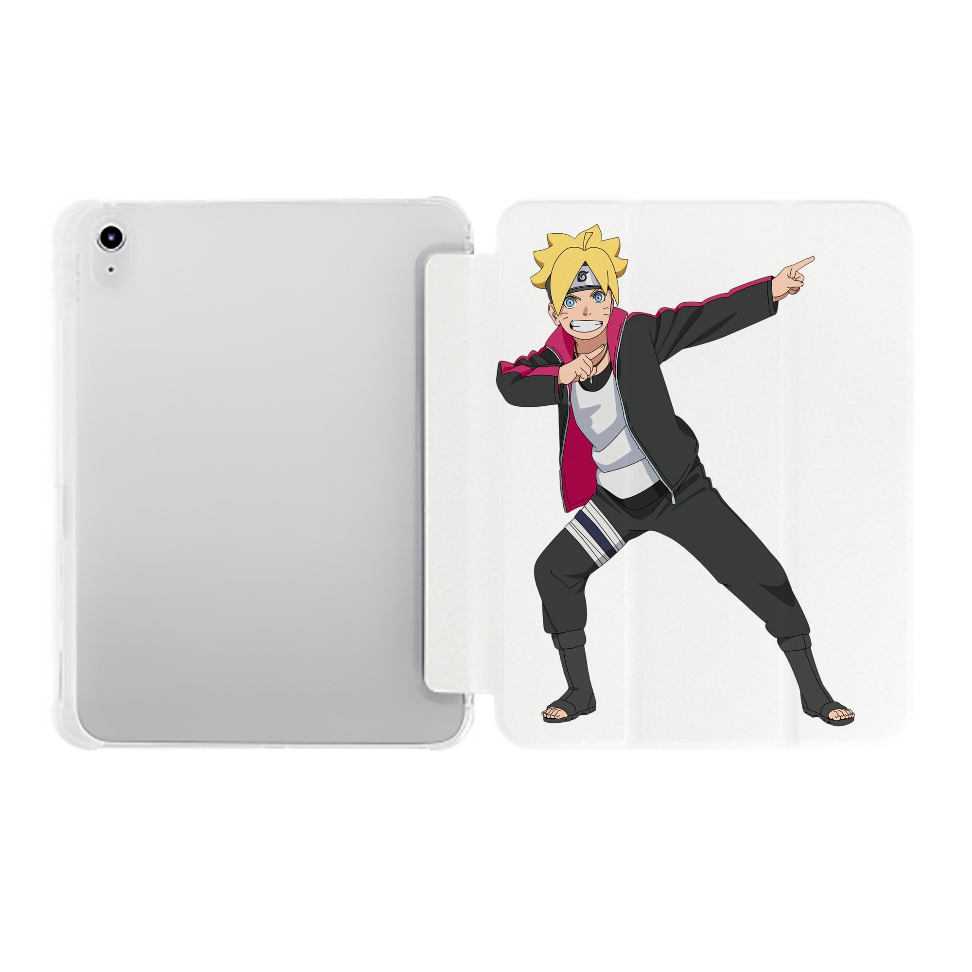 （画像用） NARUTO -ナルト- うずまき ボルト Uzumaki Boruto IPad ケース ペン収納付き 三つ折りスタンド PUレザー×シリコン 対応機種9.5/10.5/10.9インチ